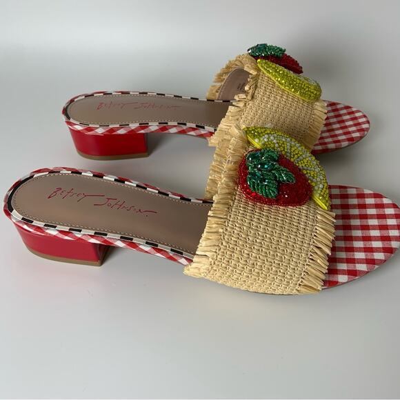 Betsey Johnson Lindyy Fruit Slide Sandals Summer Size 9.5 NEW - Picture 4 of 13